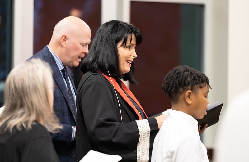 Bishop Shelton during the Service of Celebrating the Assignment of Connie Mitchell Shelton.