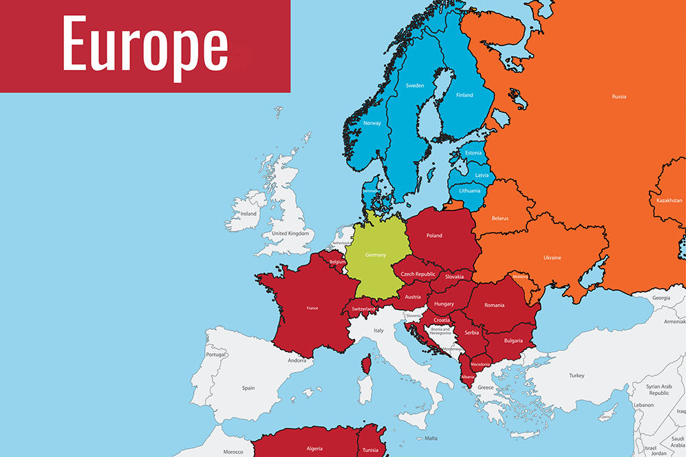 Map of the Europe Central Conference of The United Methodist Church