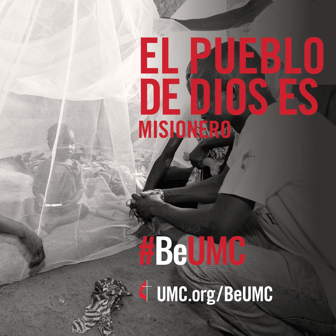 Helping our neighbors, near and far, is the embodiment of faith in action. The #BeUMC campaign reminds us of who we are at our best — the spirit-filled, resilient, connected, missional, faithful, diverse, deeply rooted, committed, disciple-making, Jesus-seeking, generous, justice-seeking, world-changing people of God called The United Methodist Church. Social media graphic (Spanish).