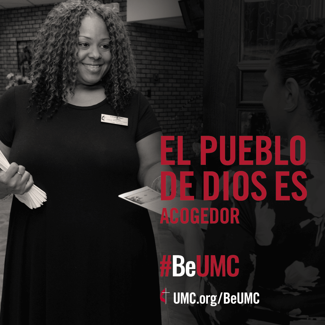 The #BeUMC campaign reminds us of who we are at our best. As people of God called The United Methodist Church, we’re faithful followers of Jesus seeking to make the world a better place. Welcoming/Greet social media image (Spanish).