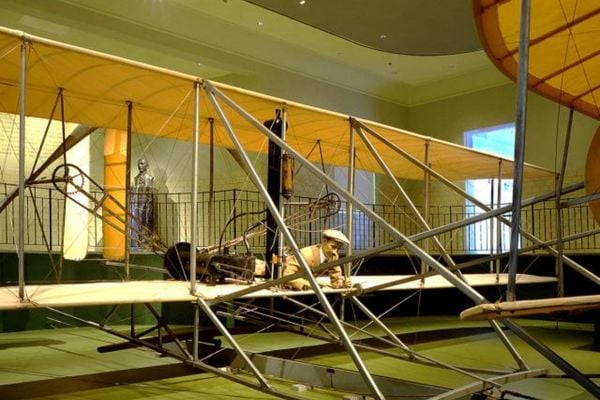 The  Wright Brothers National Museum has the largest collection of Wright artifacts on display. This includes the first practical flying machine the 1905 Wright Flyer III. (Photo courtesy of Dayton History and the Dayton Convention & Visitors Bureau.) 