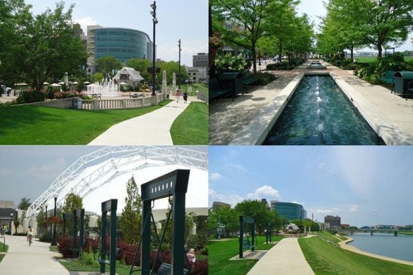 Views of Dayton’s Riverscape park. (Photos courtesy of the Dayton Convention & Visitors Bureau.)